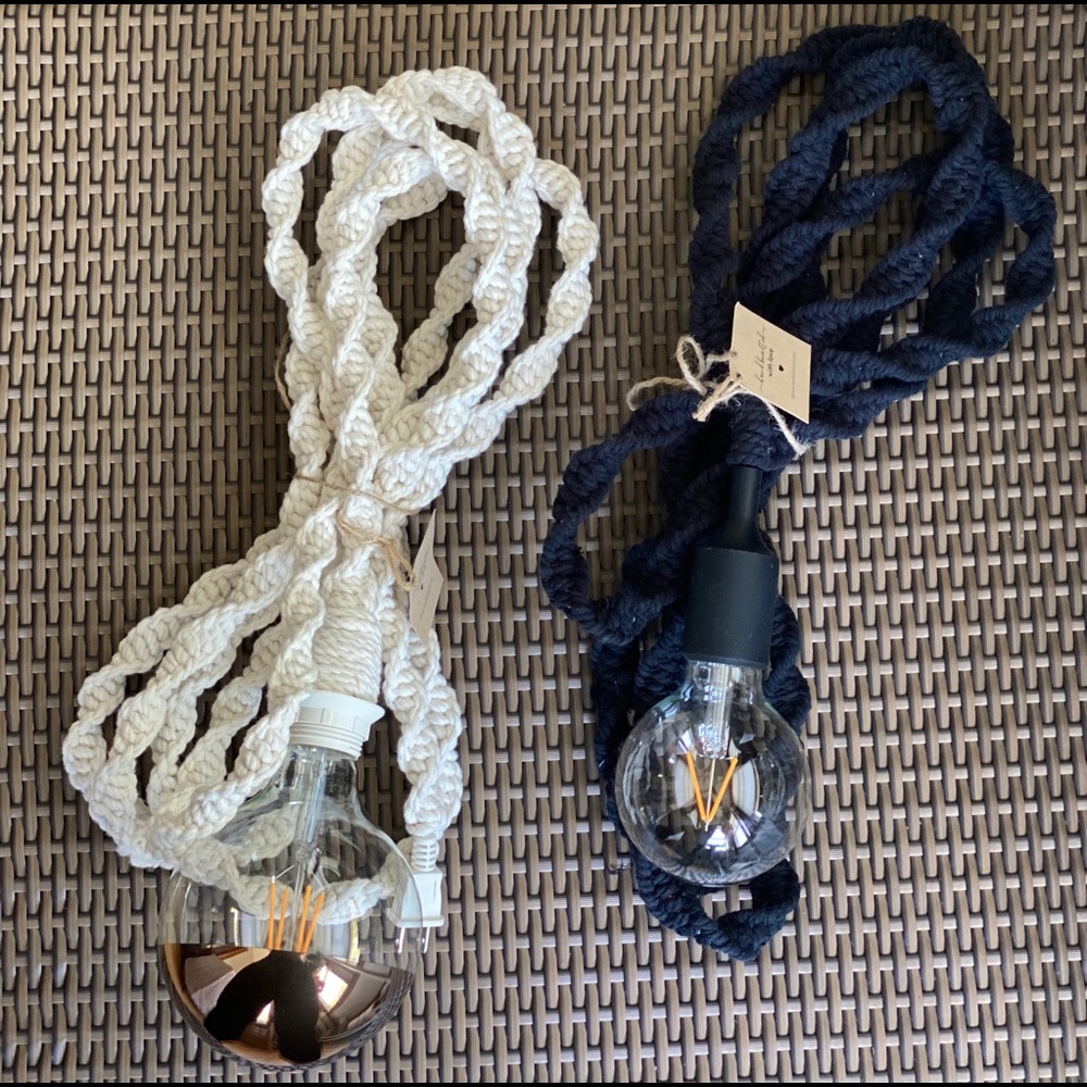 Macrame suspended light cord